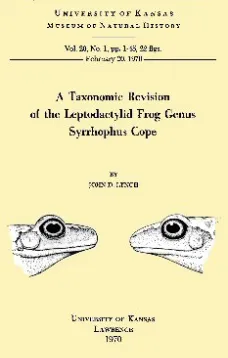 A Taxonomic Revision of the Leptodactylid Frog Genus Syrrhophus Cope
