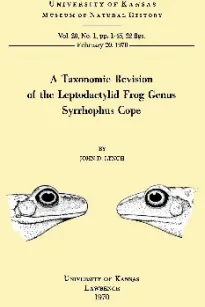 A Taxonomic Revision of the Leptodactylid Frog Genus Syrrhophus Cope