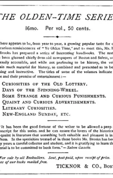 The Olden Time Series, Vol. 5: Some Strange and Curious Punishments
Gleanings Chiefly from Old Newspapers of Boston and Salem, Massachusetts
