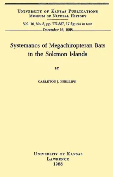 Systematics of Megachiropteran Bats in the Solomon Islands