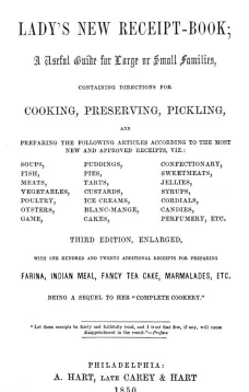 Miss Leslie's Lady's New Receipt-Book
3rd ed.
