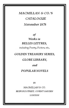 Macmillan & Co.'s Catalogue November 1878