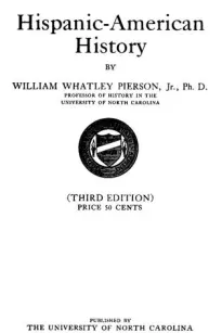 A Syllabus of Hispanic-American History