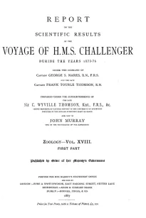 Report on the Radiolaria Collected by H.M.S. Challenger During the Years 1873-1876, First Part: Porulosa (Spumellaria and Acantharia)
Report on the Scientific Results of the Voyage of H.M.S. Challenger During the Years 1873-76, Vol. XVIII