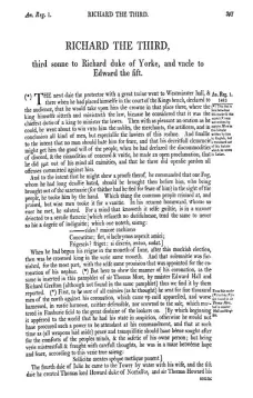 Chronicles of England, Scotland and Ireland (3 of 6): England (6 of 9)
Richard the Third, Third Sonne to Richard Duke of Yorke,
and Uncle to Edward the Fift
