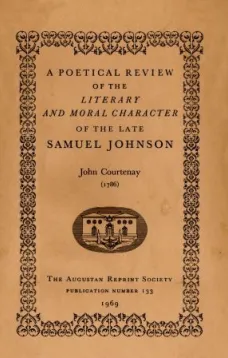 A Poetical Review of the Literary and Moral Character of the late Samuel Johnson (1786)