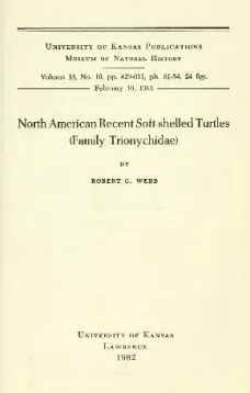 North American Recent Soft-Shelled Turtles (Family  Trionychidae)