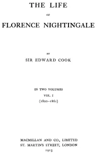 The Life of Florence Nightingale, vol. 1 of 2