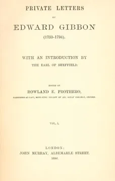 Private Letters of Edward Gibbon (1753-1794)  Volume 1 (of 2)