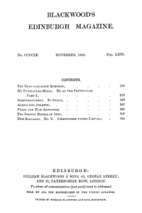 Blackwood's Edinburgh Magazine, Vol. 66, No 409, November 1849