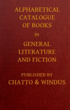 Alphabetical Catalogue of Books in General Literature and Fiction