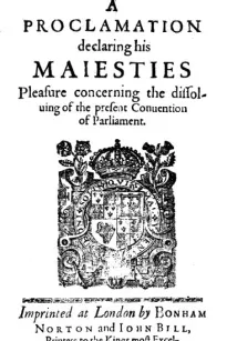 A Proclamation Declaring His Majesties Pleasure Concerning the Dissolving of the Present Convention of Parliament