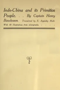 Indo-China and Its Primitive People
